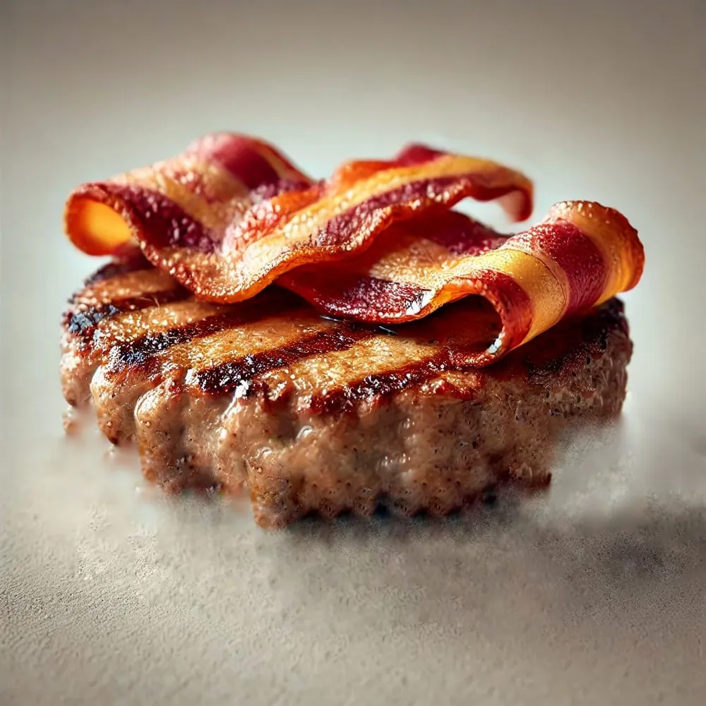 hamburguesa de carne con panceta